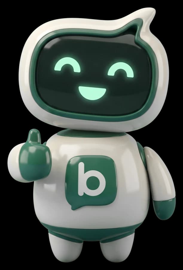 The aiBalas mascot, thumbs up