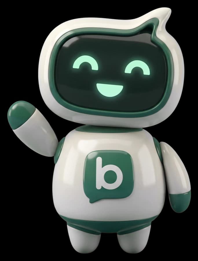 The aiBalas mascot, waving